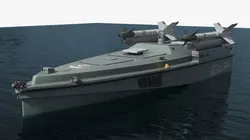 Magura V7 Drone with AIM-9 Missiles on Water 3D model