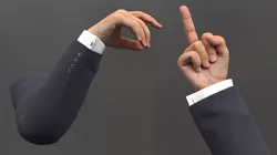 Male Arm Middle Finger Animated Rigged for Maya 3D model