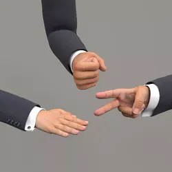 Male Arm Rock Paper Scissors Animated Rigged for Maya 3D model