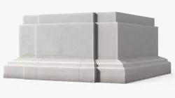 Marble Monument Pedestal Base White 3D model