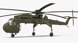 Military Cargo Lift Helicopter Green Simplified 3D model