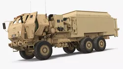 Military Command Control Truck with Enclosed Module Desert 3D model