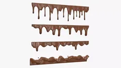 Milk Chocolate Drip Borders Set 3D model