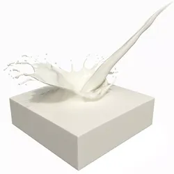 Milk Splash with Liquid Stream on Solid Block White 3D model