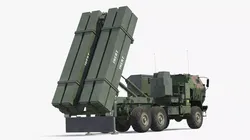 Mobile Surface Air Missile Launcher Truck Camo Simplified 3D model