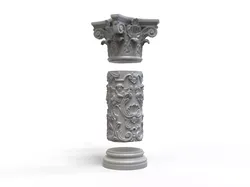 Modular Rococo Corinthian Column 3D Model Architecture Asset 3D print model