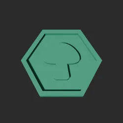Mushroom Symbol Hexagon – 3D Printable Game Token