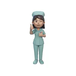 Nurse OK Gesture 3D Model Health Care Concept