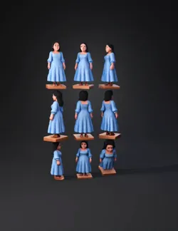 polka dot blue dress mannequin on wooden base with fabric texture