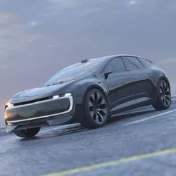 Premium Electric SUV Black Rigged for Cinema 4D 3D model
