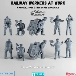 Railway workers at work