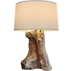 Rustic Nightstand Table lamp light driftwood Scandinavian style 3D model