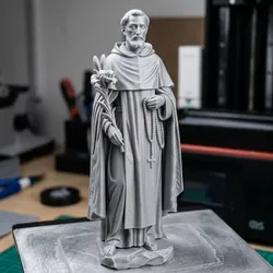 Saint Dominic Statue Holding Rosary 3D print model
