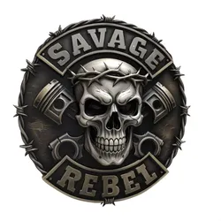 Savage Rebel Biker Skull Emblem 3D print model