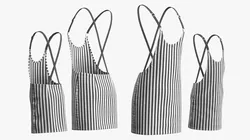 Striped Apron for Adult and Kids Black White 3D model