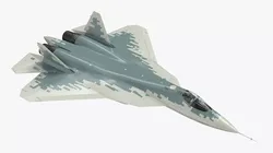 Su 57 Aircraft Fifth Gen Fighter in Flight Simplified 3D model