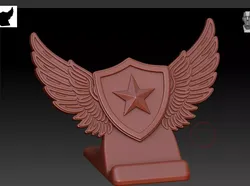 Superhero Winged Shield Phone Stand 3D print model