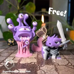 SuperPrints Starter Pack - Easy Multicolor FDM RPG Minis (No supports)