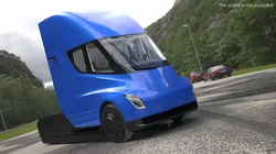 Tesla Semi Heavy Duty Truck Blue Rigged 3D model