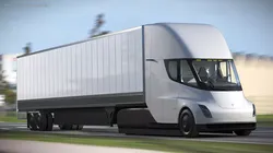 Tesla Semi Long Haul Truck with Trailer Simple Interior 3D model