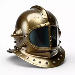 Vintage Brass Deep Sea Diving Helmet 3D model