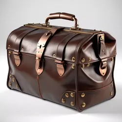Vintage Leather Travel Doctor Bag 3D model