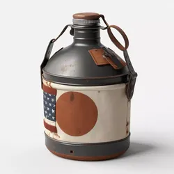 Vintage Military Canteen Flask Water Bottle 3D model