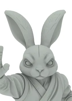 Warrior Rabbit Stylized Edition  Krieger Hase  3D print model