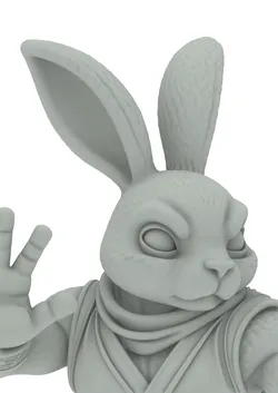 Warrior Rabbit Stylized Edition  Krieger Hase  3D print model