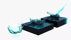 Water Splash Crown Set of 3 Blue 3D model