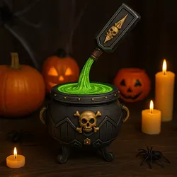 Witch Cauldron Skull STL 3D Print Model Halloween Decor  3D print model