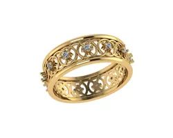 Womens Diamond Wedding Band Rings 3D print model
