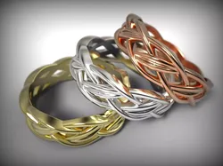 Celtic ornament band Braided ring  Gold pattern ring stl  3D print model