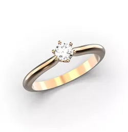 Engagement ring 4 mm stone  3D print model