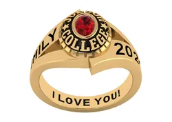 Personalized Class Ring 14 -Oval Gem for Females 3D print model