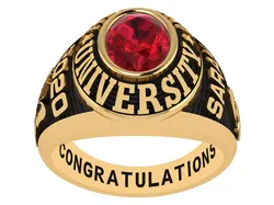 Personalized Class Ring 5 - Oval Gem for Females 3D print model