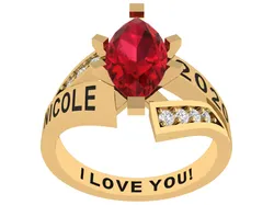 Personalized Class Ring 8 - Marqui Gem for Females 3D print model