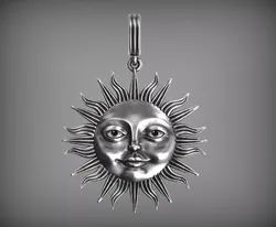 Sun face pendant 3D print model