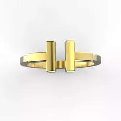 T ring bar gold 3D print model