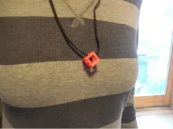 Wire frame box necklace