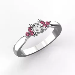 Engagement ring 4 mm main stone  3D print model