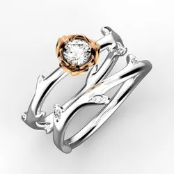 Flower rings set 3D print model