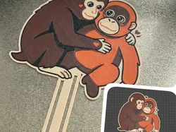 Punch Kun the Monkey with a Peluche Mom - Free 3D Print Model