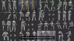 USA tank crew ww2 45 3D Model Collection 3D Model Pack