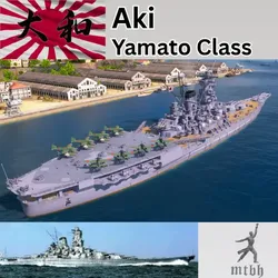 Aki Japanese Yamato Hybrid Class Battleship 3D print model