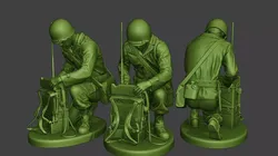 American engineer soldier ww2 Crouch3 A9 3D print model