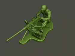 American soldier ww2 firing A7 3D print model
