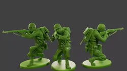 American soldier ww2 Shoot crouched A1 3D print model