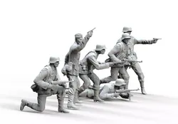 German officer and German soldiers 3D print model