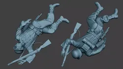 German soldier ww2 Killed2 G6 3D print model